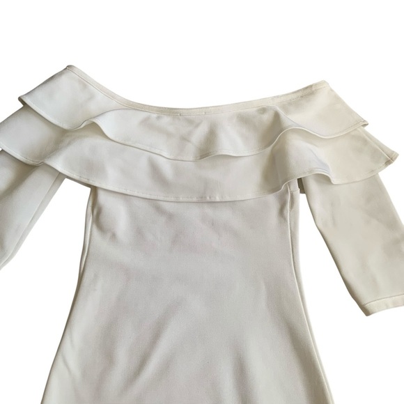 Wow Couture White Off-Shoulder Bodycon Dress Small - Picture 6 of 9